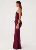 Verner Halter Maxi Dress Plum