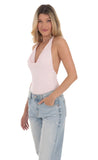 Cowl Neck Bodysuit in Pink