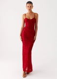 Rosa Corset Maxi Dress Red