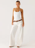 Johnny Low Rise Wide Leg Denim Jeans White