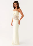 Sweet Energy Strapless Maxi Dress Yellow