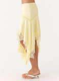 Suay Asymmetrical Midi Skirt Yellow
