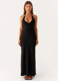 Yaselle Button Front Maxi Dress Black