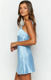 Marbelle Blue Satin Mini Dress