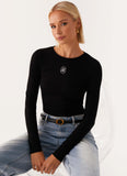 Signature Monogram Long Sleeve Tee Black