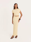 Yellow Knitted Maxi Skirt