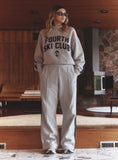 Grey Contrast Stripe Wide Leg Jogger