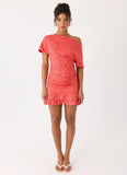 Antonie Mini Dress Magenta Red Rose
