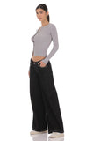 Low Rise Wide Leg Jeans in Black