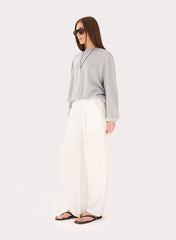 Grey Balloon Sleeve Bubble Hem Sweatshirt