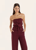 Red Knot Detail Tailored Bandeau Top