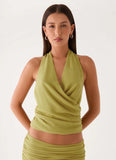 Willowmena Wrap Top Lime
