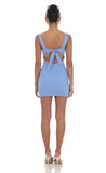 Square Neck Bodycon Dress in Blue