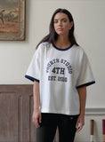 Cream Oversized Distressed Slogan T Shirt