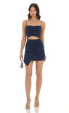 Twist Cutout Dress in Navy