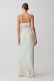 Nina Satin And Lace Maxi Skirt Sage