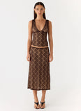 Options Lace Top Chocolate