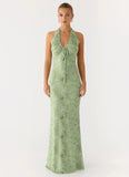 Ask You Twice Maxi Dress Blurred Lime