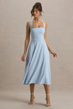 Auburn Powder Blue Halter Neck Midi Dress