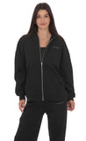 Oversize Zip Up Hoodie in Black