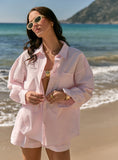 Light Pink Cotton Balloon Sleeve Shirt