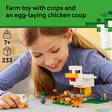 LEGO Minecraft Chicken Farm Building Toy for Kids Video Game Playset Figures for Boys Girls Ages 7 Gift for Birthdays 21585
