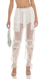 Rhinestone Pants in White