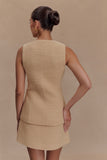 Camilla Boucle Sleeveless Vest Light Taupe