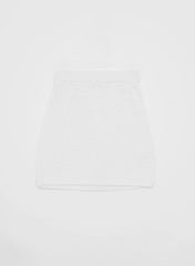 White Cotton Knit Mini Skirt