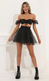 Baby Doll Two Piece Set in Black Dots