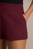 Lina Burgundy Tailored Shorts