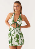 Sonnet Cotton Mini Dress Verdant Bloom