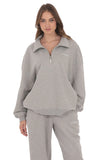 Quarter Zip Up Jumper in Grey
