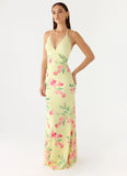 Takedown Halter Maxi Dress Lemon Soleil