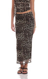 Mesh Maxi Skirt in Cheetah Print