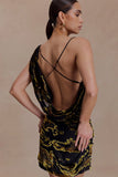 Ayana Cross Back Mini Dress Velvet Burnout