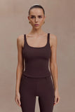 Blanca Stretch Crepe Cami Top Chocolate