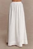 River Gathered Maxi Skirt White