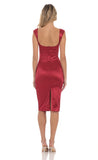 Satin Midi Dress in Red