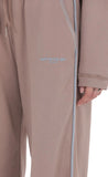 Two Toned Cinchable Sweatpants Pants in Taupe