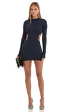 Cutout Open Back Dress in Navy