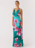Yoon Beaded Cowl Maxi Dress Petal Reef