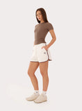 Brown Ribbed Branded Cotton Baby Tee
