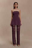 Trena Crochet Knit Pants Chocolate