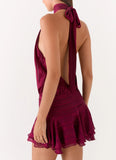 Willow Chiffon Mini Dress Plum