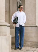 White Cotton Tie Back Detail Shirt