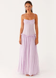 Jacinda Drop Waist Maxi Dress Lavender
