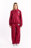 Beginning Burgundy Leopard Star Hoodie