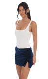 Velvet Shimmer Skirt in Navy