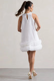 Raise A Glass White A Line Mini Dress With Tulle Hem